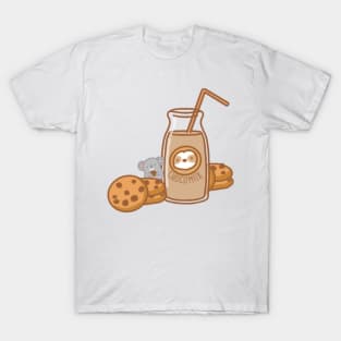 Cute Chocolate Milk and Cookies Sloth Koala T-Shirt